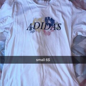 Adidas Kids White Floral Graphic Tee
